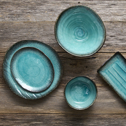 Plate Oval 22cm Sky Blue Glaze