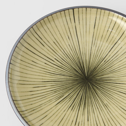 Tapas Plate 17cm Green Converging Line Glaze