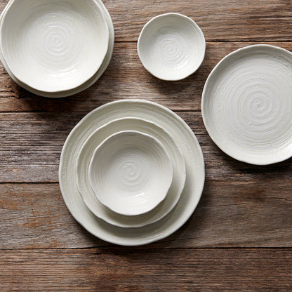 Bowl 13.5cm White Spiral Glaze