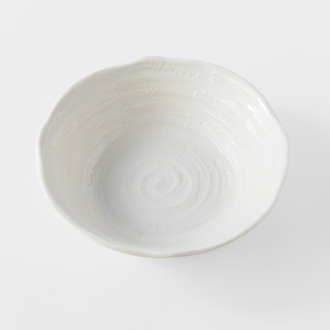 Bowl 15.5cm White Spiral Glaze