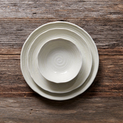 Bowl 15.5cm White Spiral Glaze