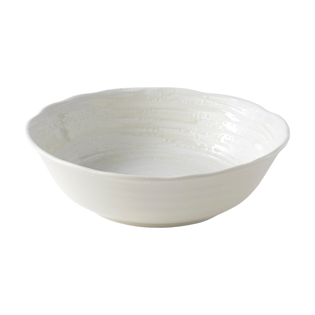 Bowl 21.5cm White Spiral Glaze