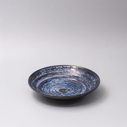 Open Flat Base 23cm Bowl Copper Swirl Glaze