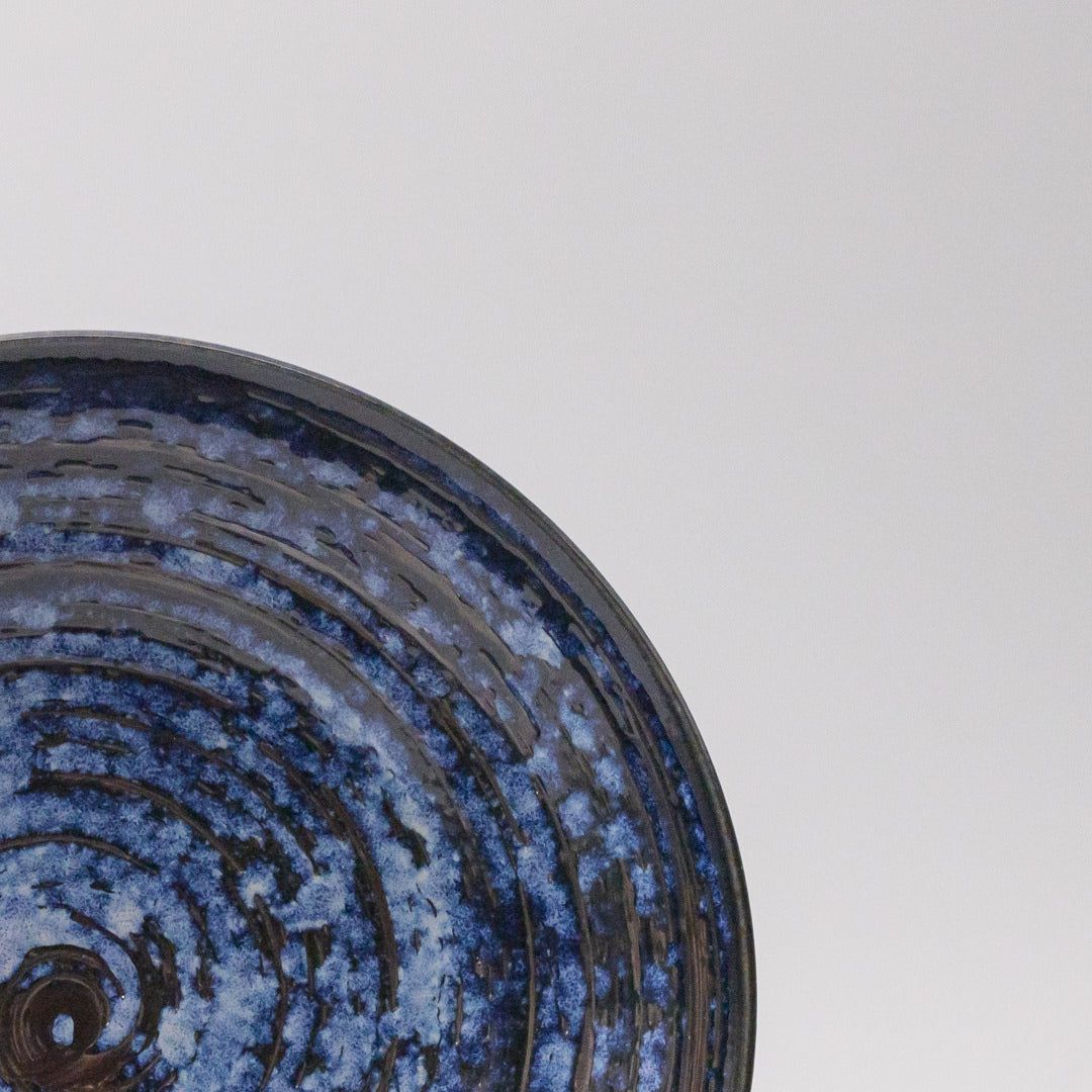 Open Flat Base 23cm Bowl Copper Swirl Glaze