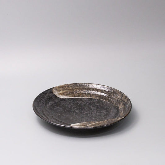 Plate Flat Based 25cm Bronze Brushstroke Glaze