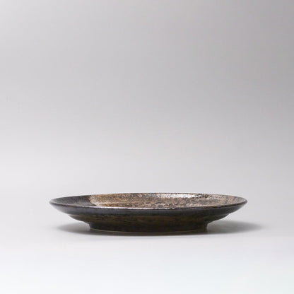 Plate Flat Based 25cm Bronze Brushstroke Glaze
