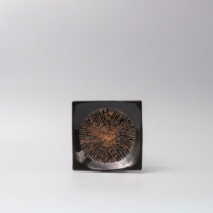 Plate Square 13.5cm Bronze Converging Glaze