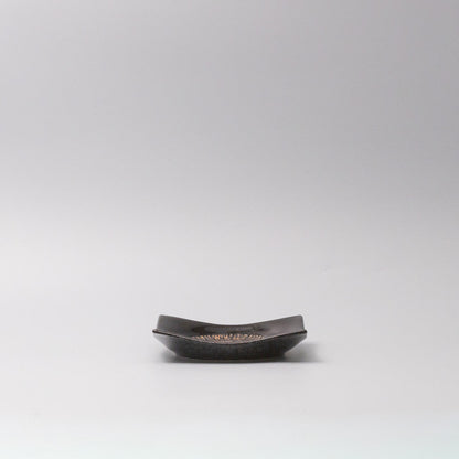 Plate Square 13.5cm Bronze Converging Glaze