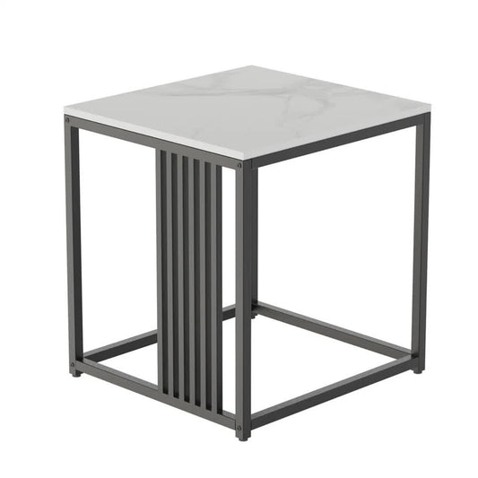 Premium Natural Marble Texture Side End Table Coffee Table Large Bedside Table