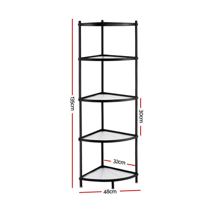 Artiss 5-Tier Kitchen Corner Shelf Rack Stand Microwave Metal Storage Shelves