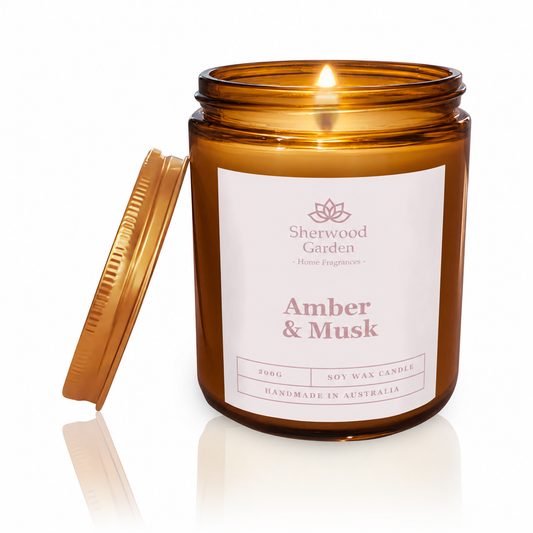 Amber & Musk Soy Candle 200g