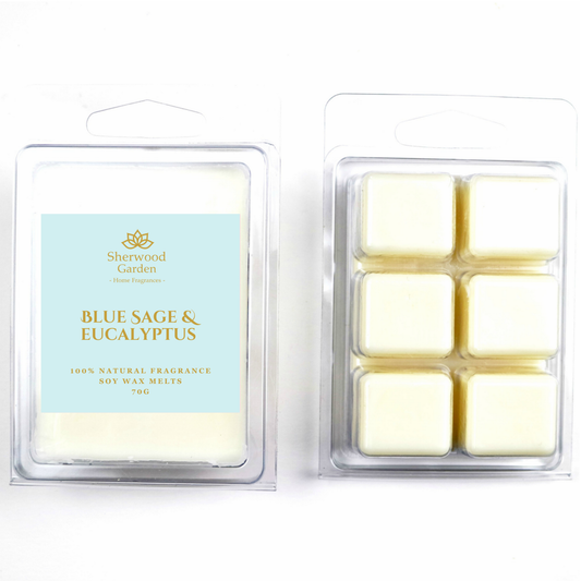 Blue Sage & Eucalyptus 100% Natural Fragrance Soy Wax Melts 70g