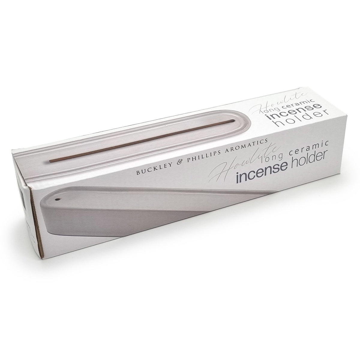 White Long Ceramic Incense Holder