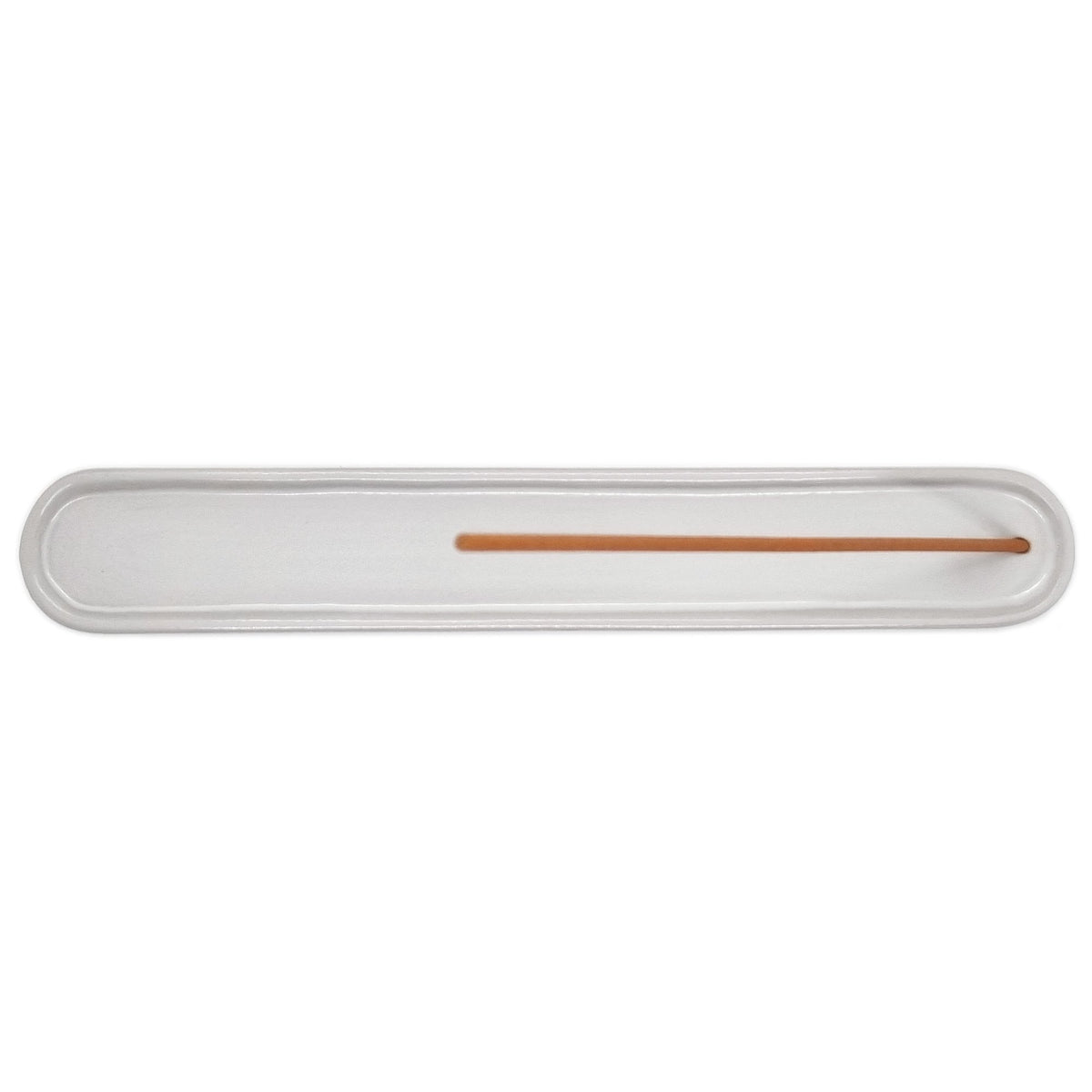White Long Ceramic Incense Holder