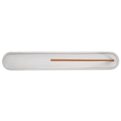 White Long Ceramic Incense Holder