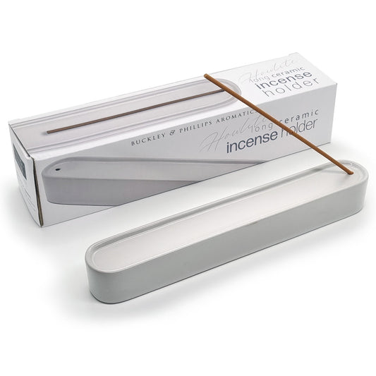 White Long Ceramic Incense Holder