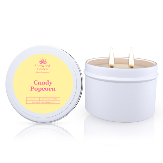 Candy Popcorn Soy Candle Tin 165g