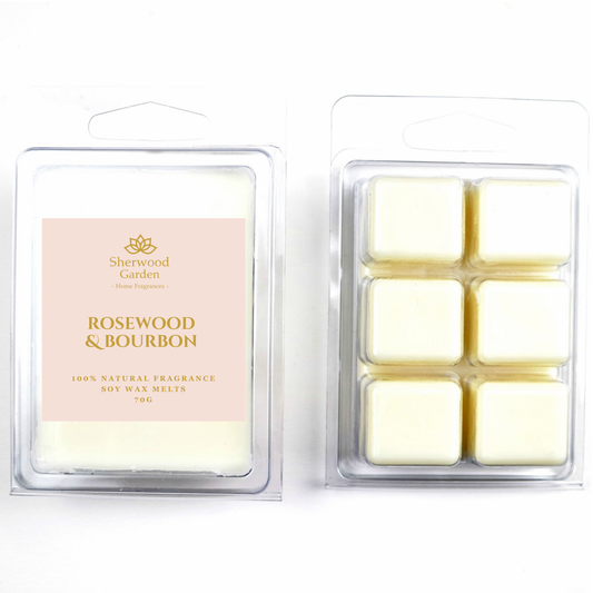 Rosewood & Bourbon 100% Natural Fragrance Soy Wax Melts 70g