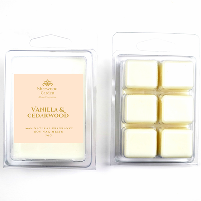 Vanilla & Cedarwood 100% Natural Fragrance Soy Wax Melts 70g