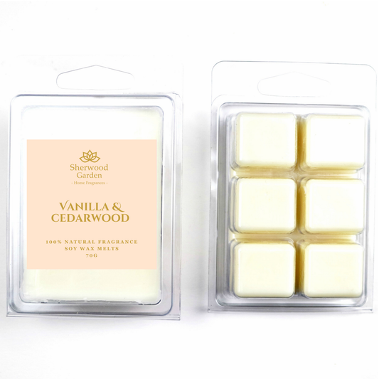 Vanilla & Cedarwood 100% Natural Fragrance Soy Wax Melts 70g