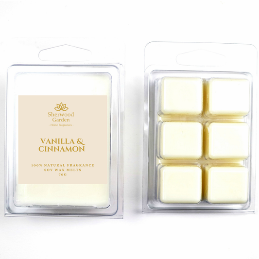 Vanilla & Cinnamon 100% Natural Fragrance Soy Wax Melts 70g