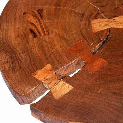 Log Coffee Table Solid Acacia Wood (55-60)x40 cm