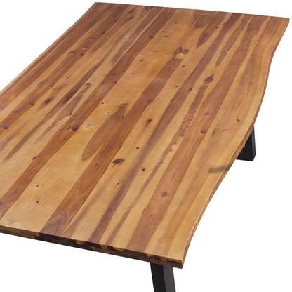Dining Table Solid Acacia Wood 200x90x75 cm