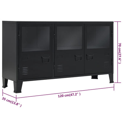Sideboard Metal Industrial Style 120x35x70 cm Black