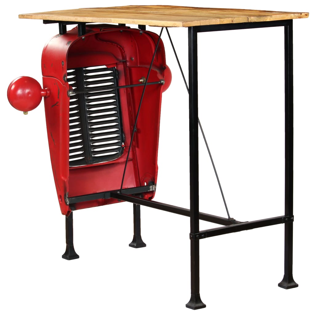 Tractor Bar Table Solid Mango Wood Red 60x120x107 cm