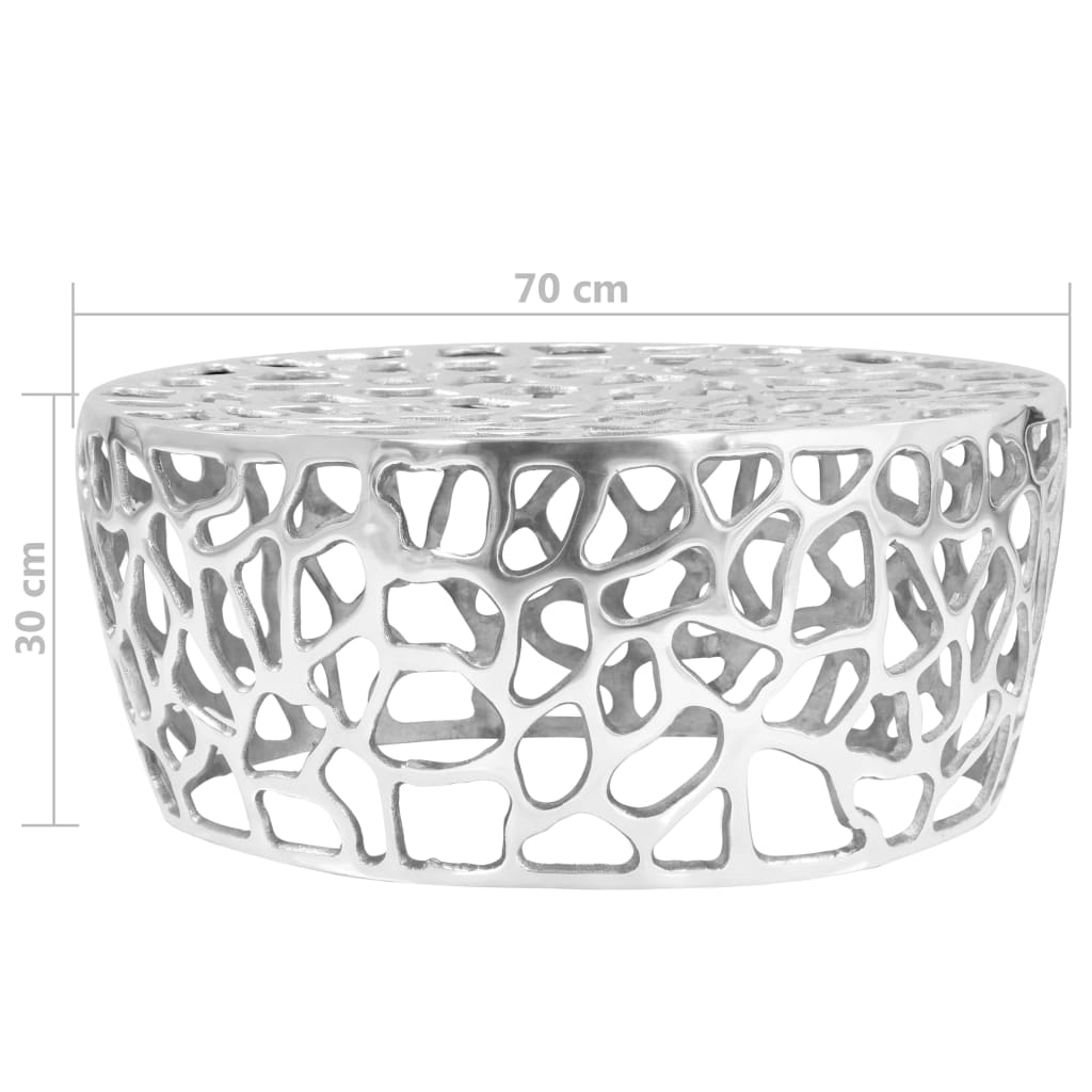 Coffee Table Casted Aluminium 70x30 cm Silver