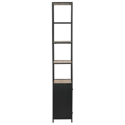 Bookcase Solid Firwood and Steel 40.5x32.5x180 cm