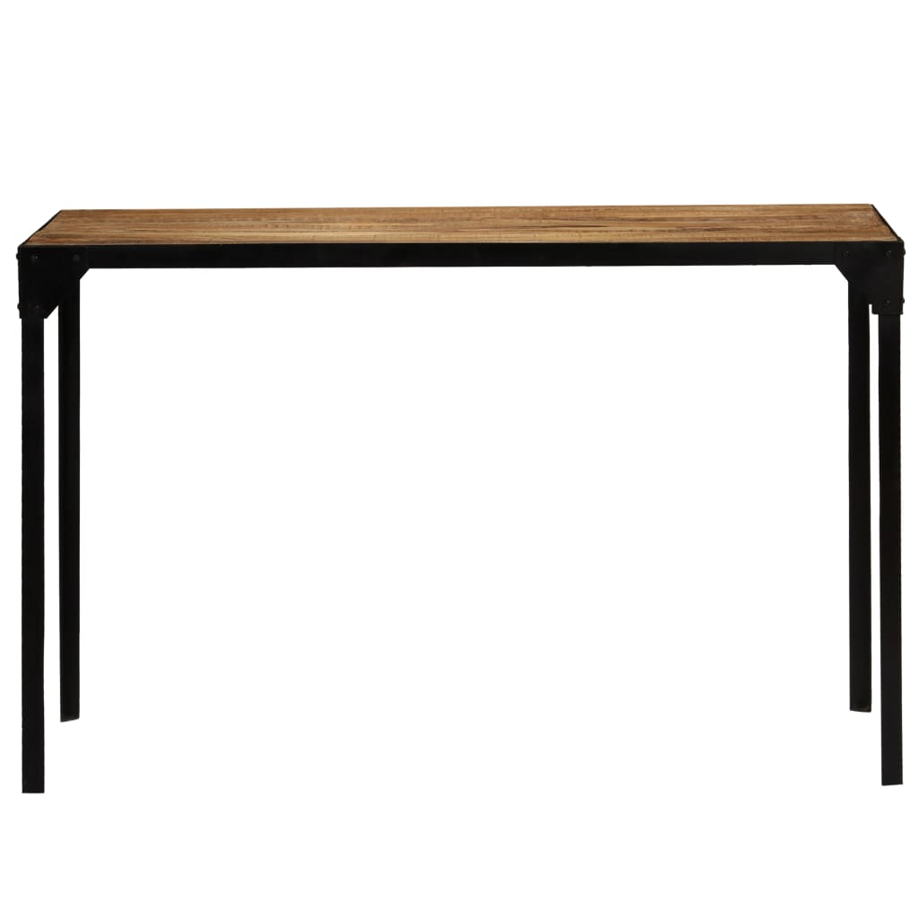 Dining Table Solid Rough Mange Wood and Steel 120 cm