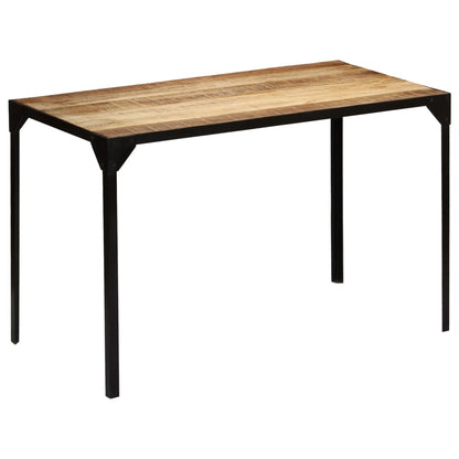 Dining Table Solid Rough Mange Wood and Steel 120 cm