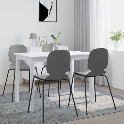 Dining Table White 114x71x75 cm Solid Rubber Wood