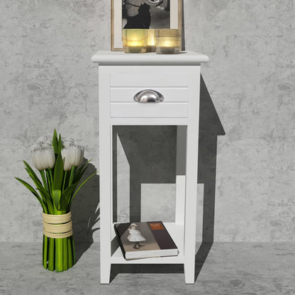 Nightstand with 1 Drawer White