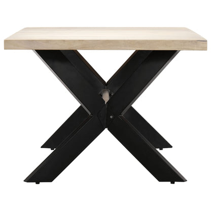 Dining Table White 200x100x75 cm Solid Mango Wood