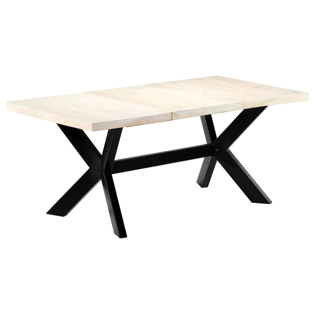 Dining Table White 180x90x75 cm Solid Mango Wood
