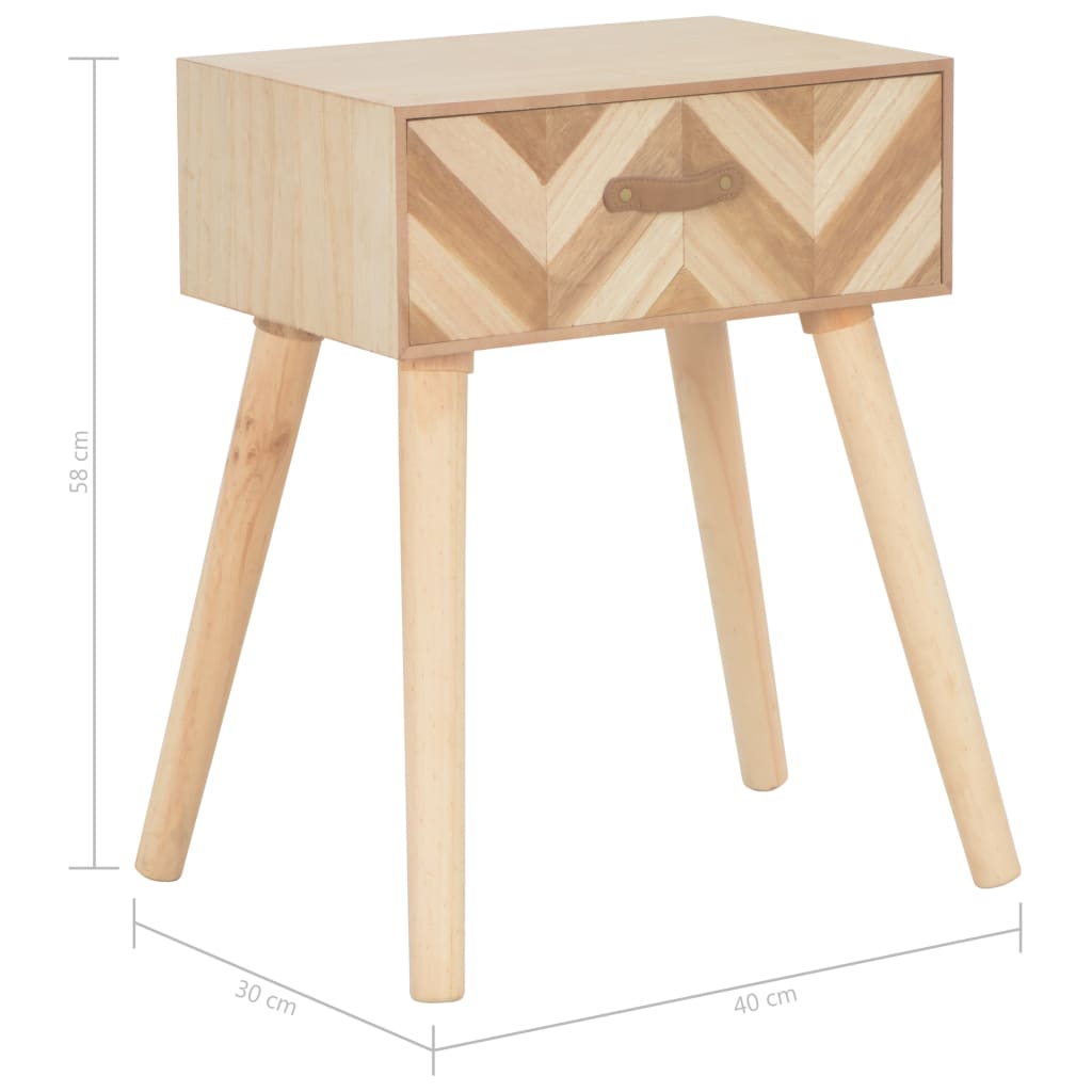 Bedside Cabinet with Drawer 44x30x58 cm Solid Wood