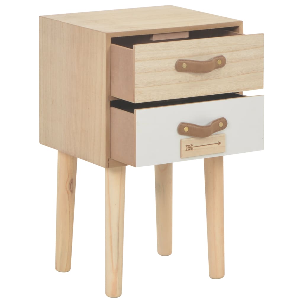 Bedside Cabinet with 2 Drawers 30x25x49.5 cm Solid Pinewood