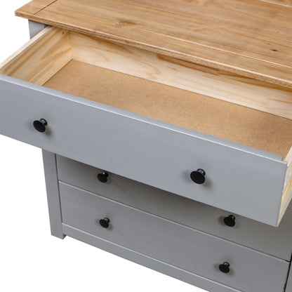 Side Cabinet Grey 80x40x73 cm Pine Panama Range