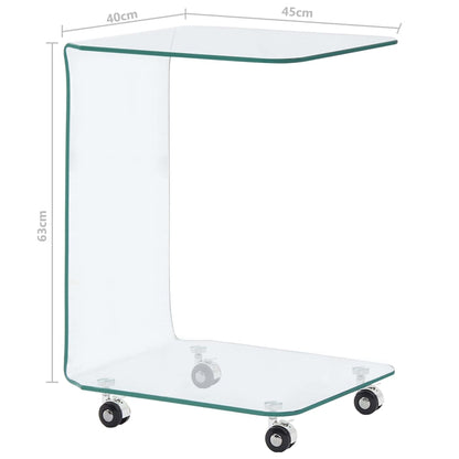 Coffee Table 45x40x63 cm Tempered Glass