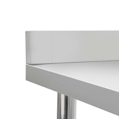 Kitchen Work Table with Backsplash 80x60x93 cm Stainless Steel
