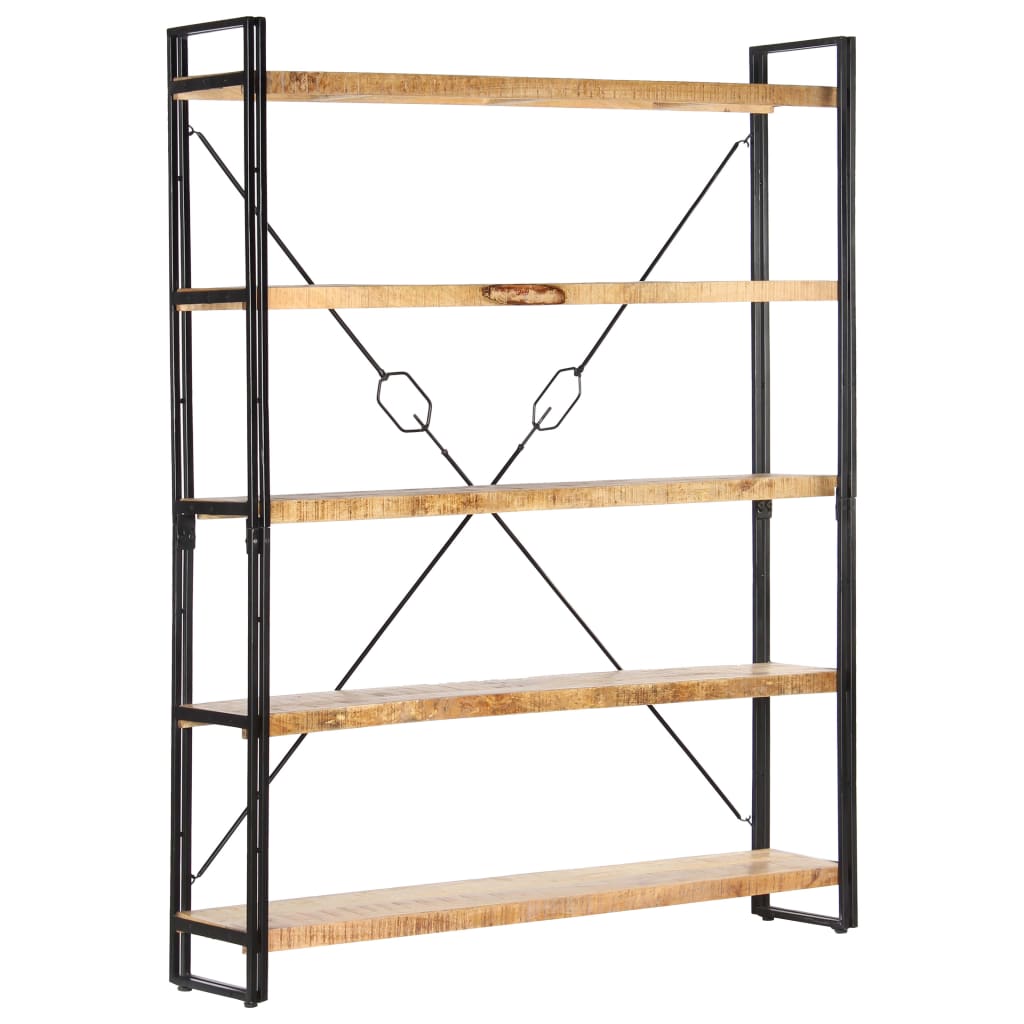 5-Tier Bookcase 140x30x180 cm Solid Mango Wood