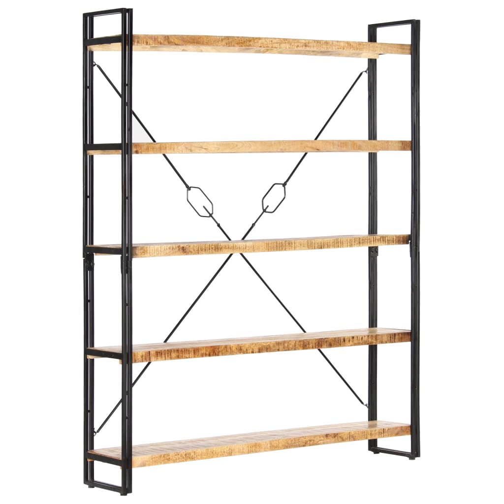 5-Tier Bookcase 140x30x180 cm Solid Mango Wood