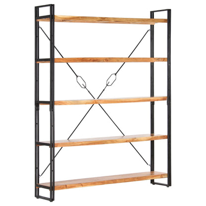 5-Tier Bookcase 140x30x180 cm Solid Acacia Wood