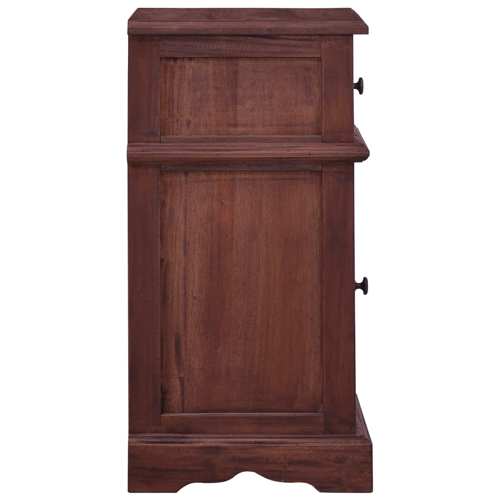 Bedside Cabinet Classical Brown Solid Mahogany Wood