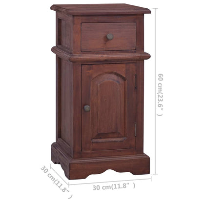 Bedside Cabinet Classical Brown Solid Mahogany Wood