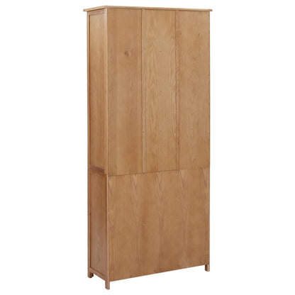 Bookcase with 2 Doors 90x30x200 cm Solid Oak Wood