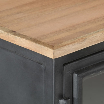 Sideboard Grey 100x30x70 cm Solid Acacia Wood