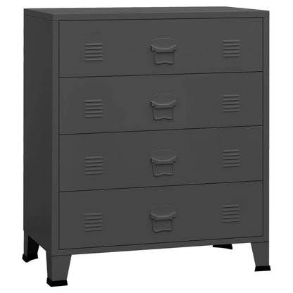 Industrial Drawer Cabinet Anthracite 78x40x93 cm Metal